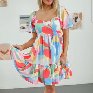 Flying Tomato The Way I Feel Woven Mini Babydoll Dress, Size Small